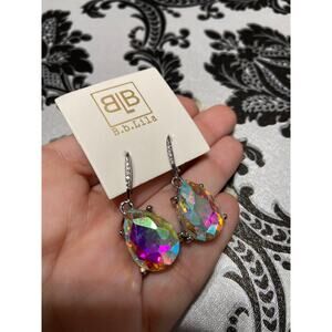 BB Lila silver crystal drop earrings